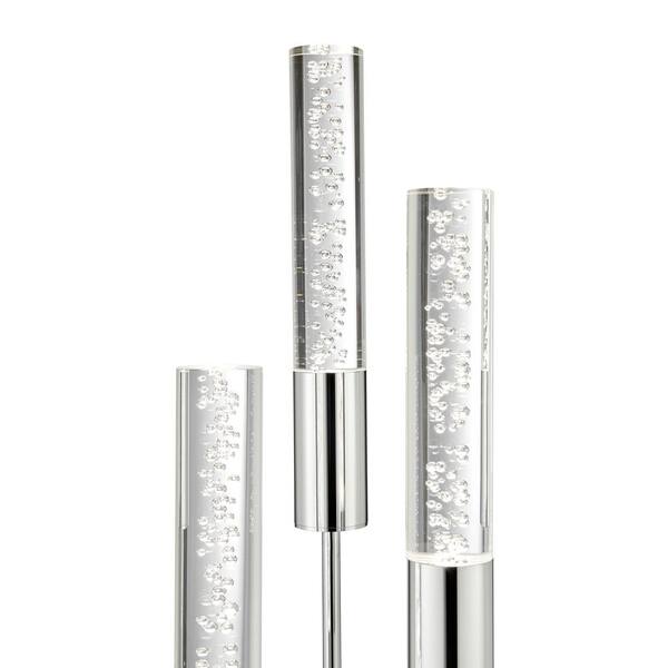 Acrylic Tube 29 in. Chrome Indoor Table Lamp 3-Lights