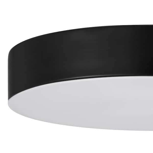 Luis 11 in. Light Matte Black Adjustable CCT Integrated LED Flush Mount