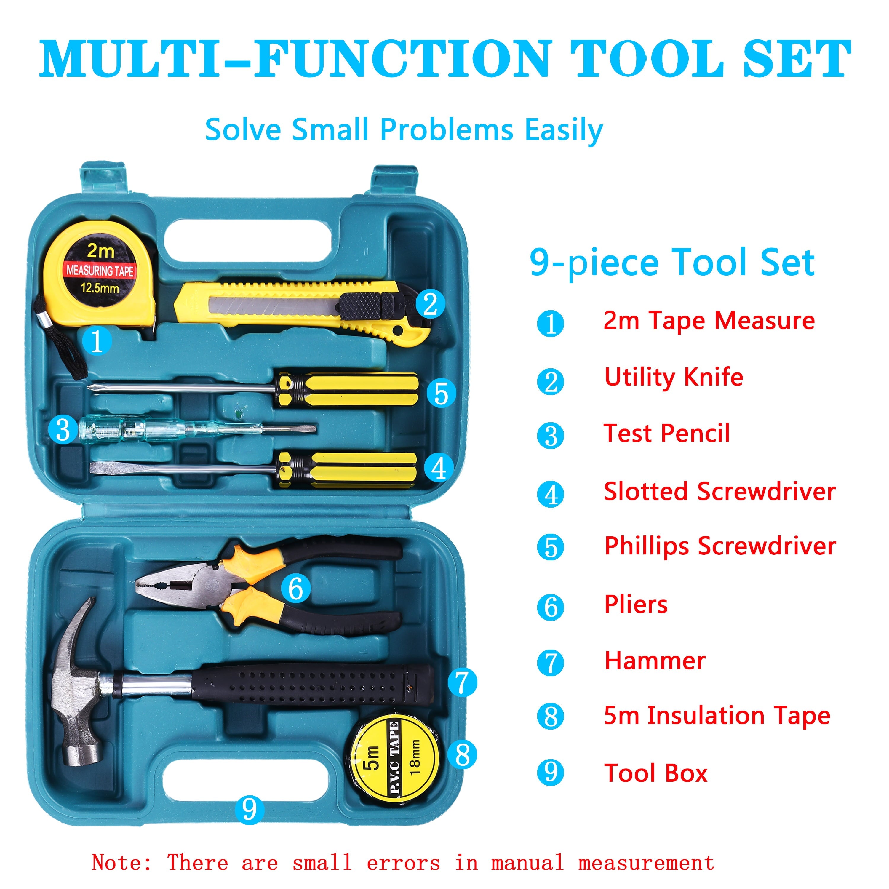YILAIRIOU Roadside Assistance Emergency Kit - Car Emergency Kit With Jumper Cables (Upgraded) Emergency Roadside Kit for Car 142 Pieces Car Safety Kits ,Tow Strap,Tool Kit,Reflective Warning Triangle