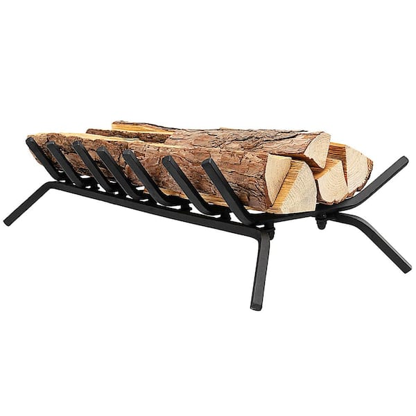 26.5 in. Fireplace Log Grate Heavy-Duty Steel Firewood Burning Rack Holder