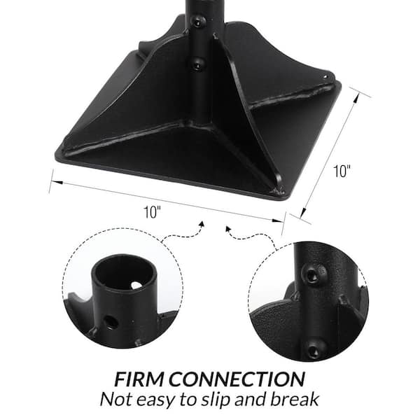 10 in. x 10 in. Steel Tamper with 48 in. Steel Handle Garden Tamper with Rubber Grip Heavy-Duty Tool for Leveling Ground