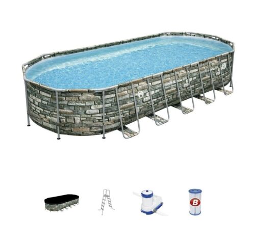 Coleman 26' x 12' x 52" Power Steel Oval Above Ground Pool Set w/ WiFi Pump NEW
