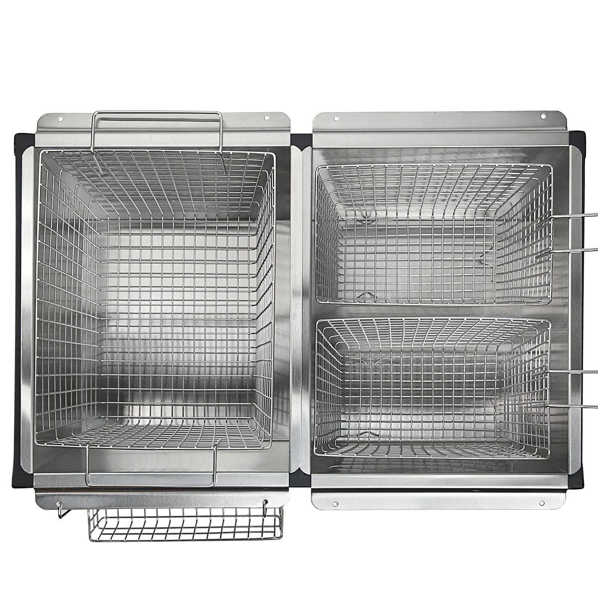 Barton High-Pressure Deep Fryer Triple Basket Dual Burner Stainless Steel Cooker Fryer Black