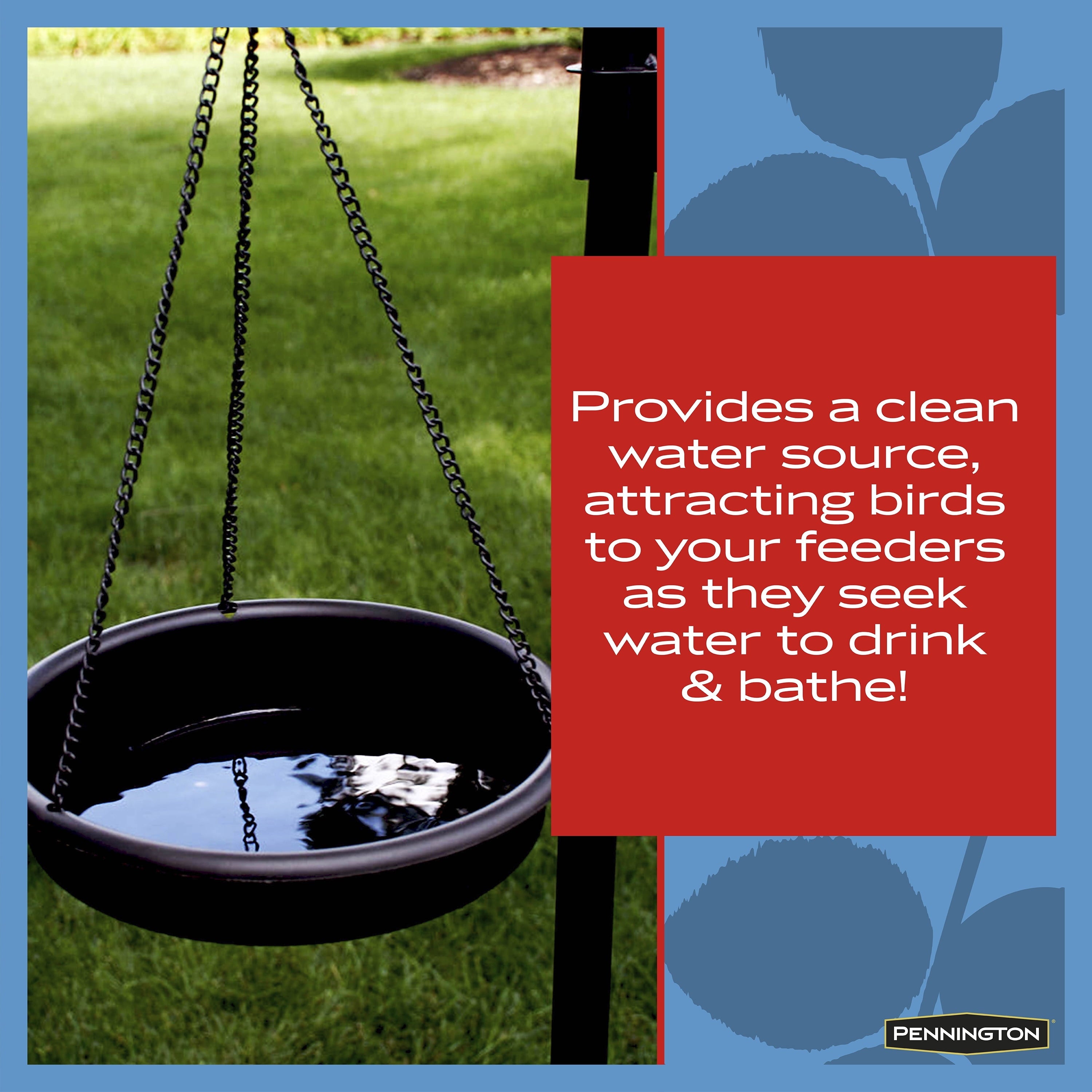 Pennington Red Cedar 2 in 1 Wild Bird Bath and Wild Bird Feeder, 4 lb. Capacity