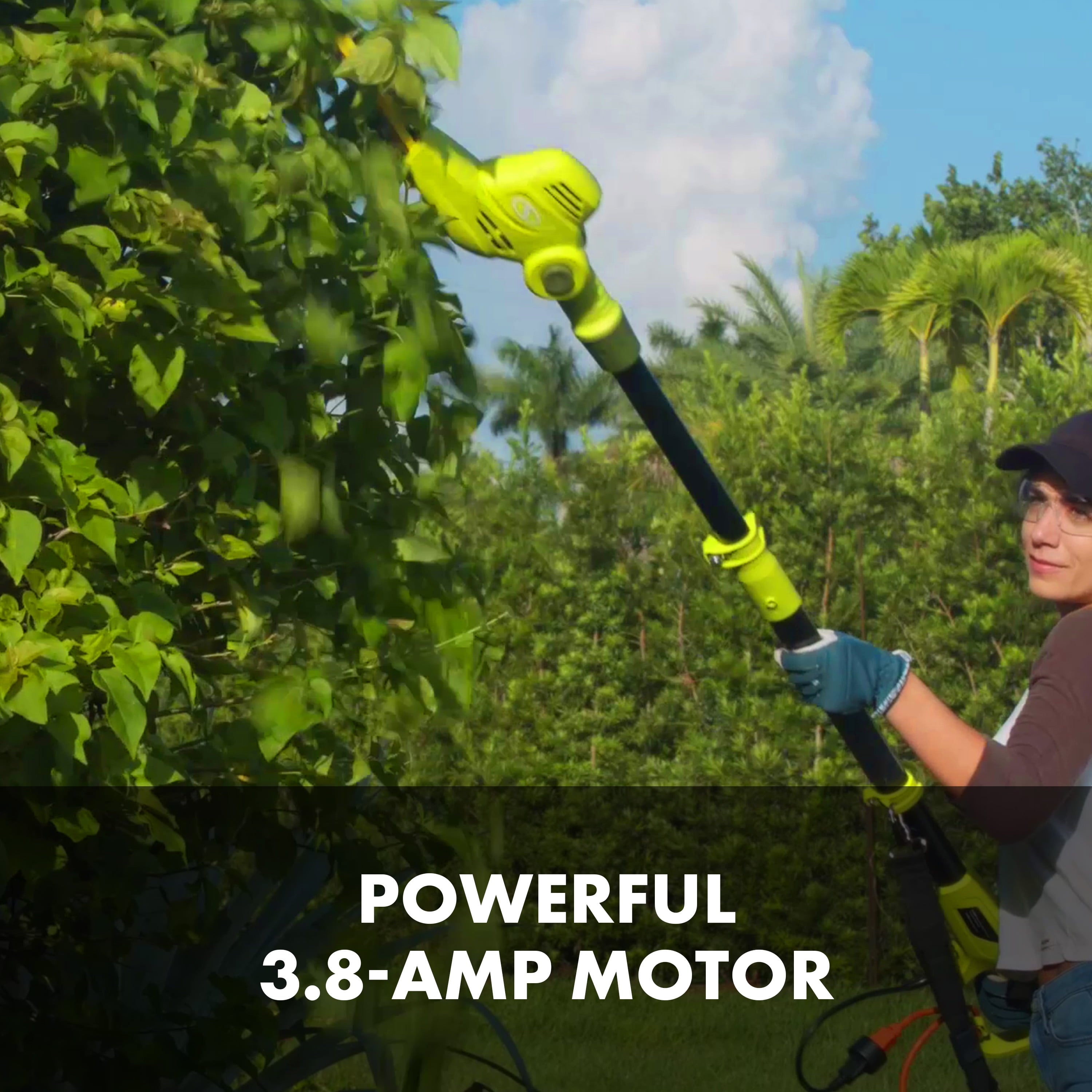 Sun Joe Electric 18-inch Telescoping Pole Hedge Trimmer, Multi-Angle Head