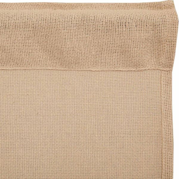 Vintage Tan Burlap 40 in W x 84 in. L Cotton Light Filtering Rod Pocket Farmhouse Window Curtain Panel in Pair