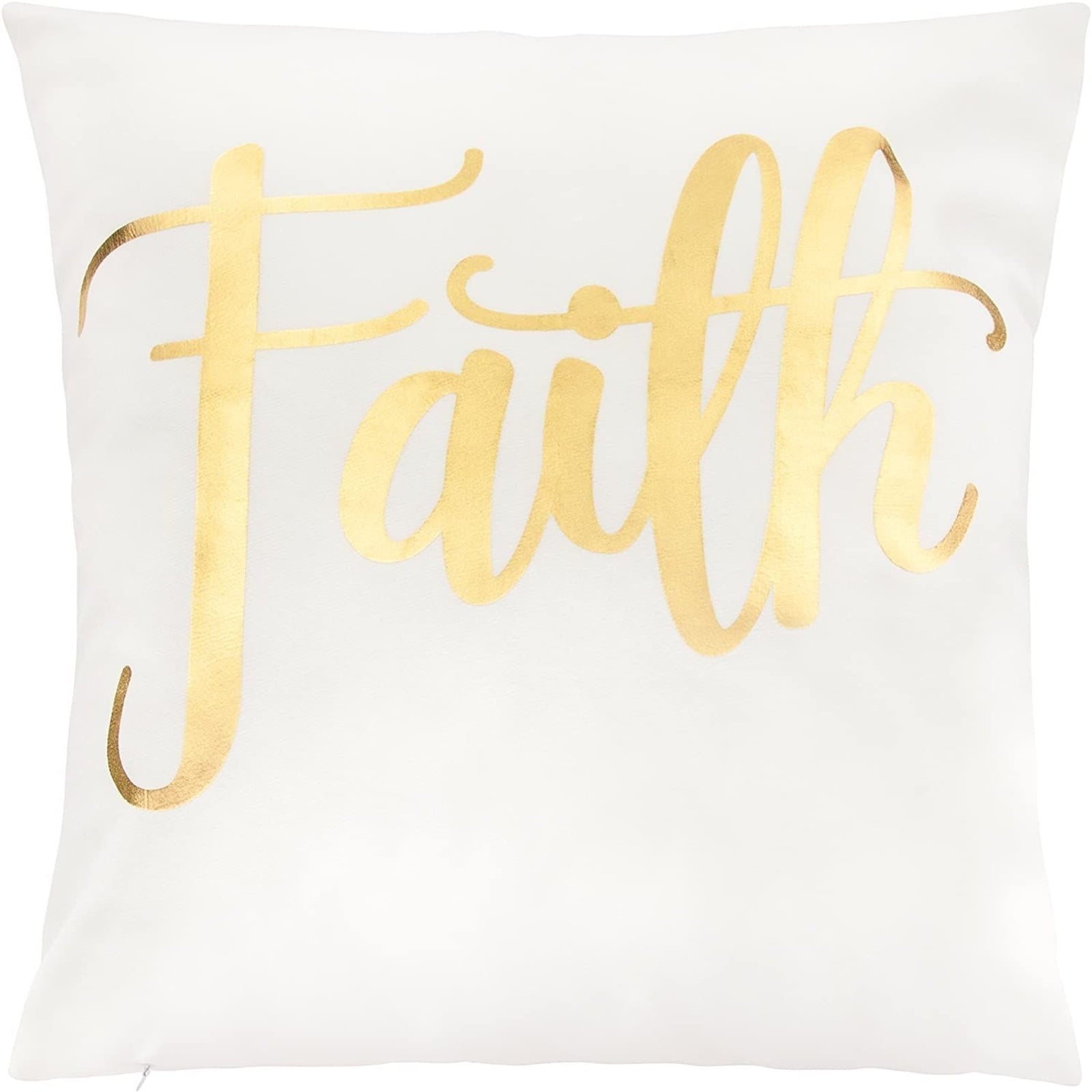 Juvale White Throw Pillow Covers, Blessed, Hope, Believe, and Faith (18 x 18 in, 4 Pack)