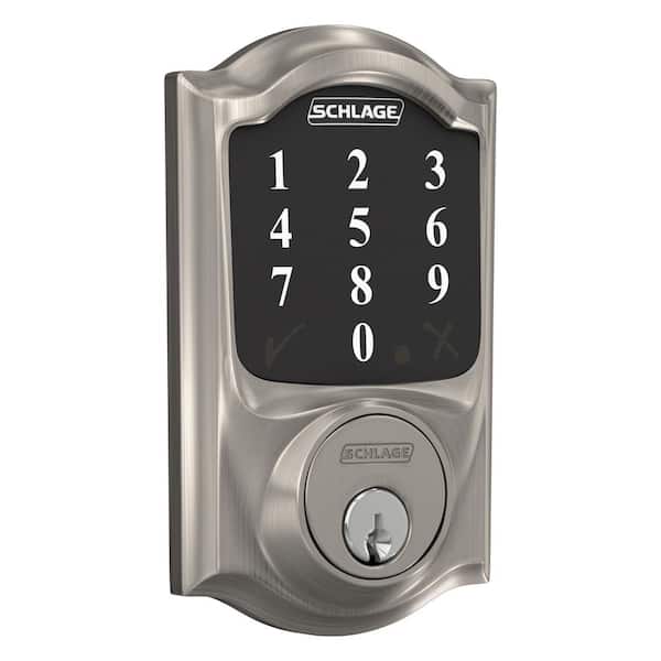 Camelot Satin Nickel Electronic Connect Smart Deadbolt - Z-Wave Plus Enabled