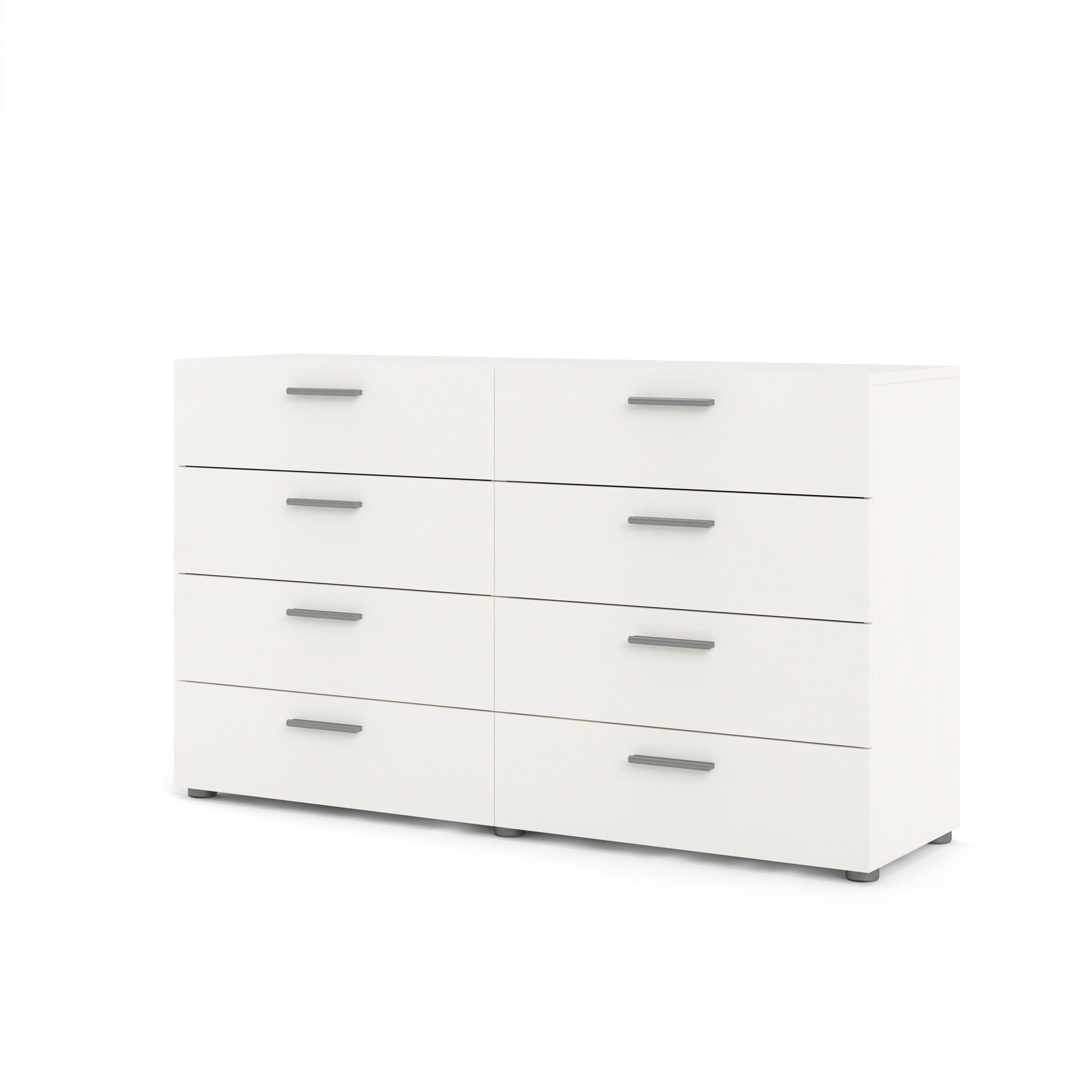 Tvilum Loft 8 Drawer Double Dresser, White Woodgrain