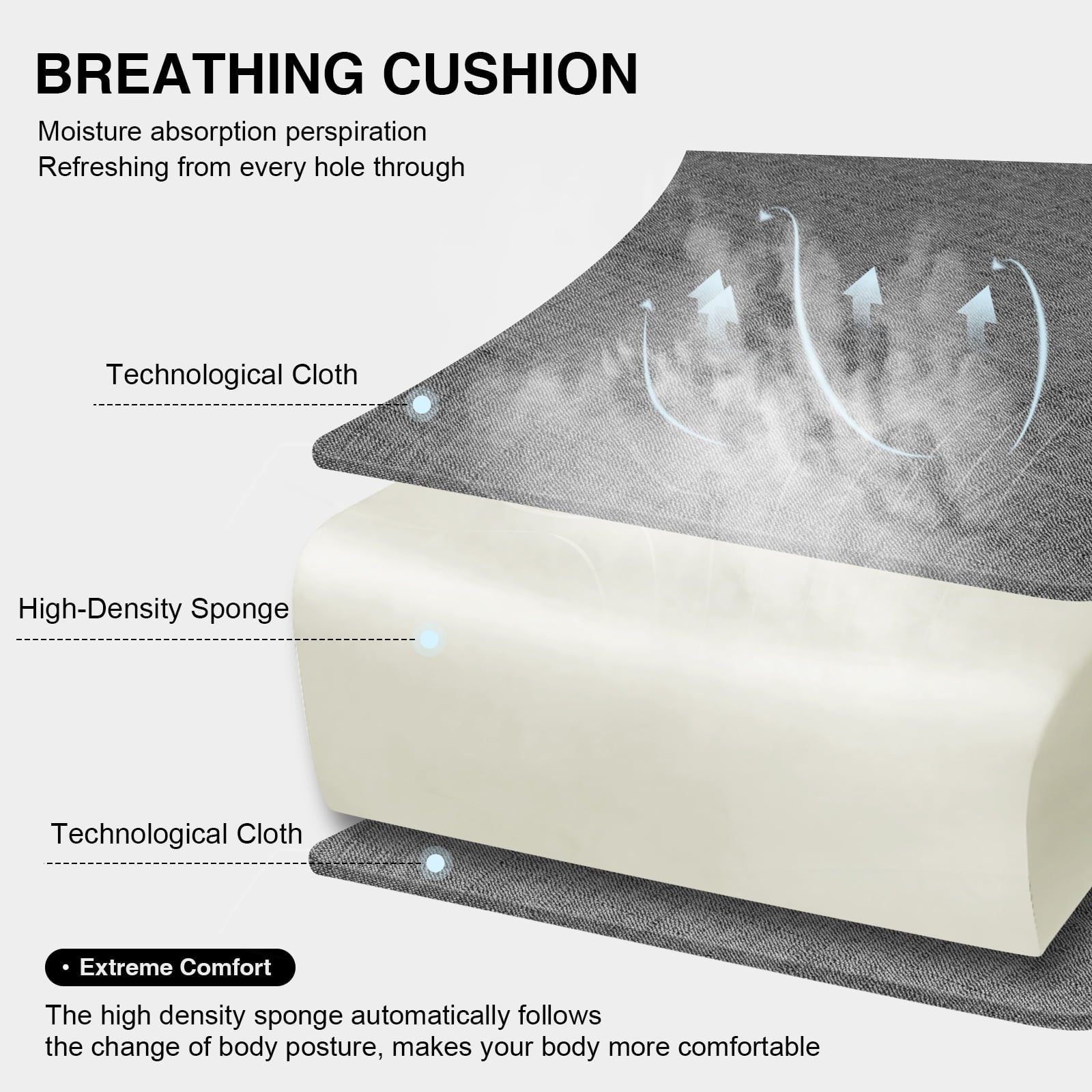 GTRACING Gaming Chair Fabric Height Adjustable Footrest Reclining Office Chair, Darkgray