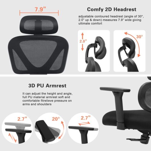 BIG SALE! Ergonomic Home Office Chair High Back Gaming Chair Headrest & Armrests