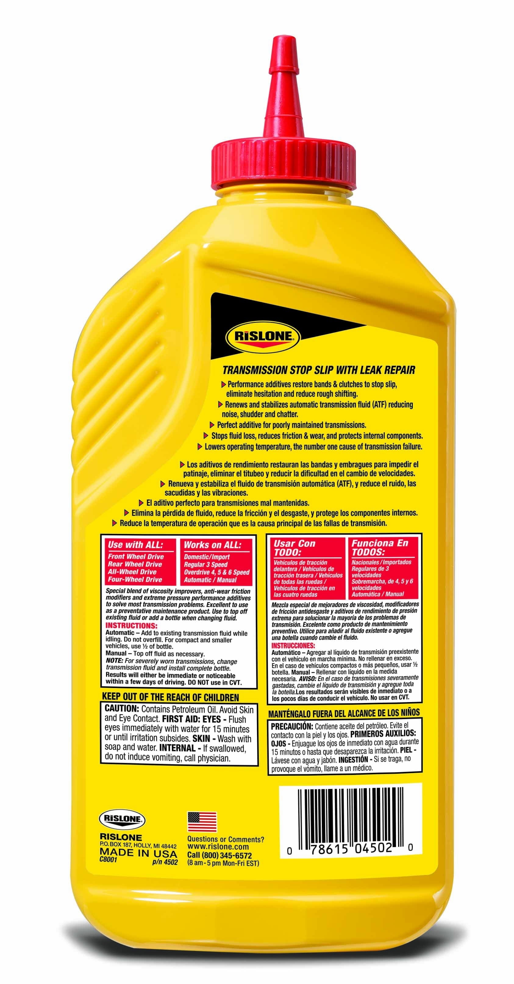 Rislone High Mileage Transmission Stop Slip with Leak Repair, 32 oz