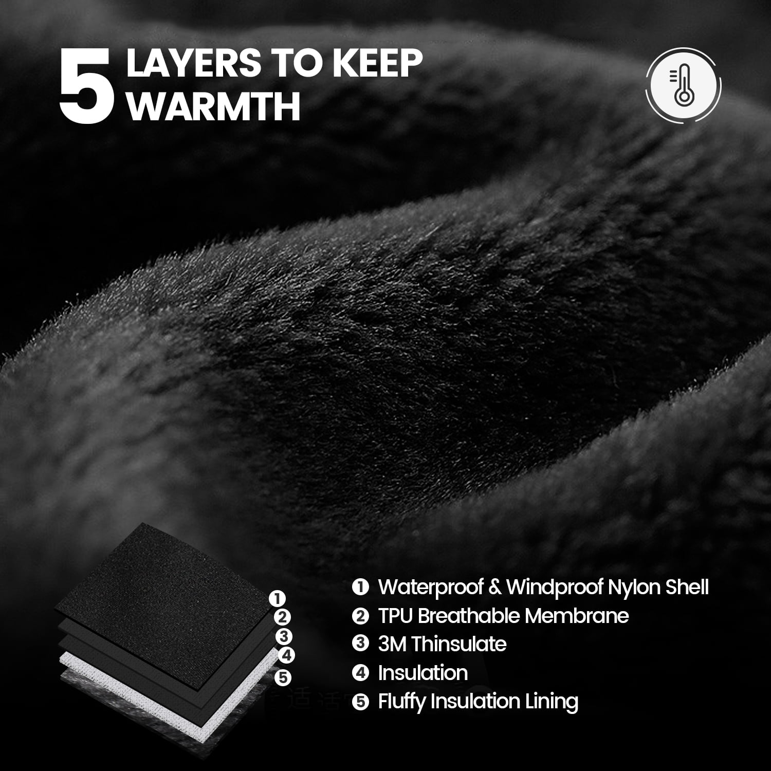 Everest Winter Gloves for Men Women, Touchscreen Waterproof Windproof Gloves Cold Weather Warm Thermal Gloves for Hiking Cycling Skiing Running