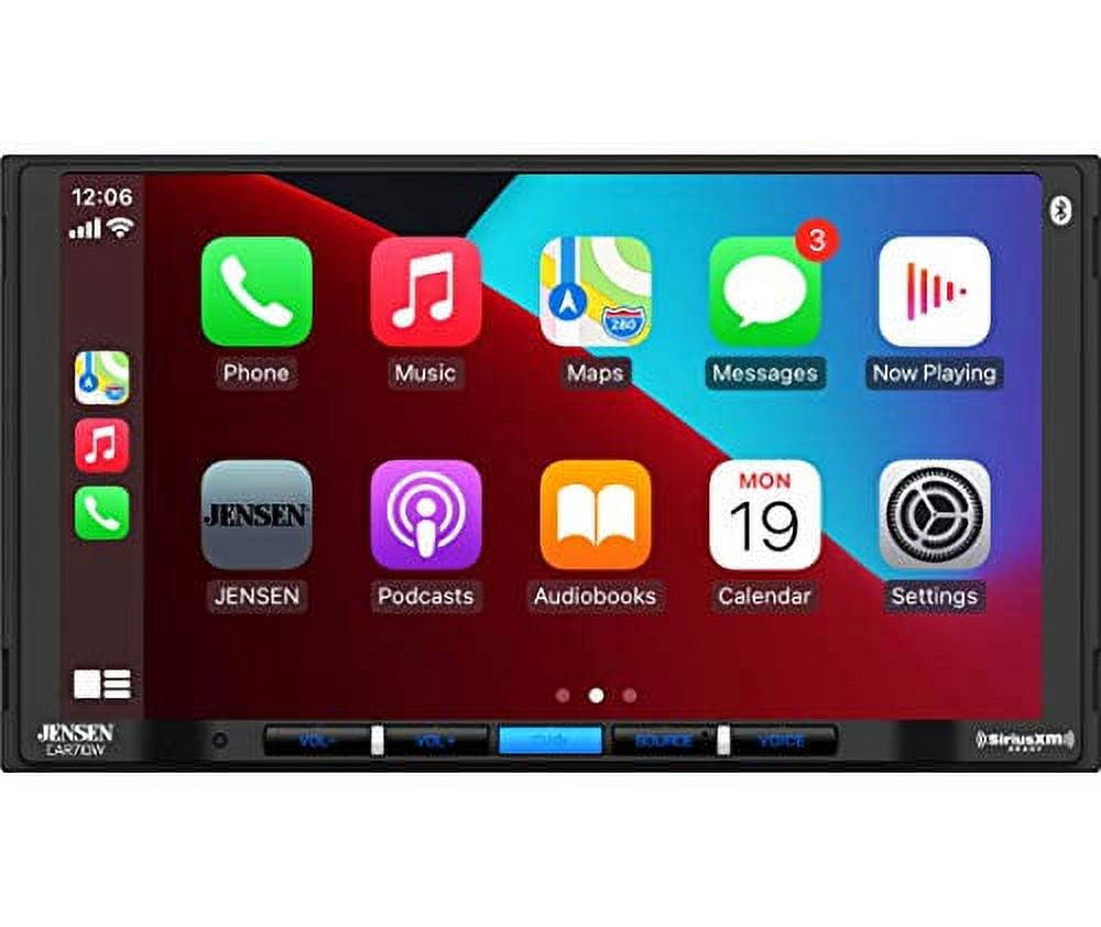 Jensen CAR710W 7” Mechless Multimedia Receiver with Wireless and Wired Apple CarPlay l Wireless and Wired Android Auto l SiriusXM-Ready l Built-in Bluetooth | USB Input with Charging