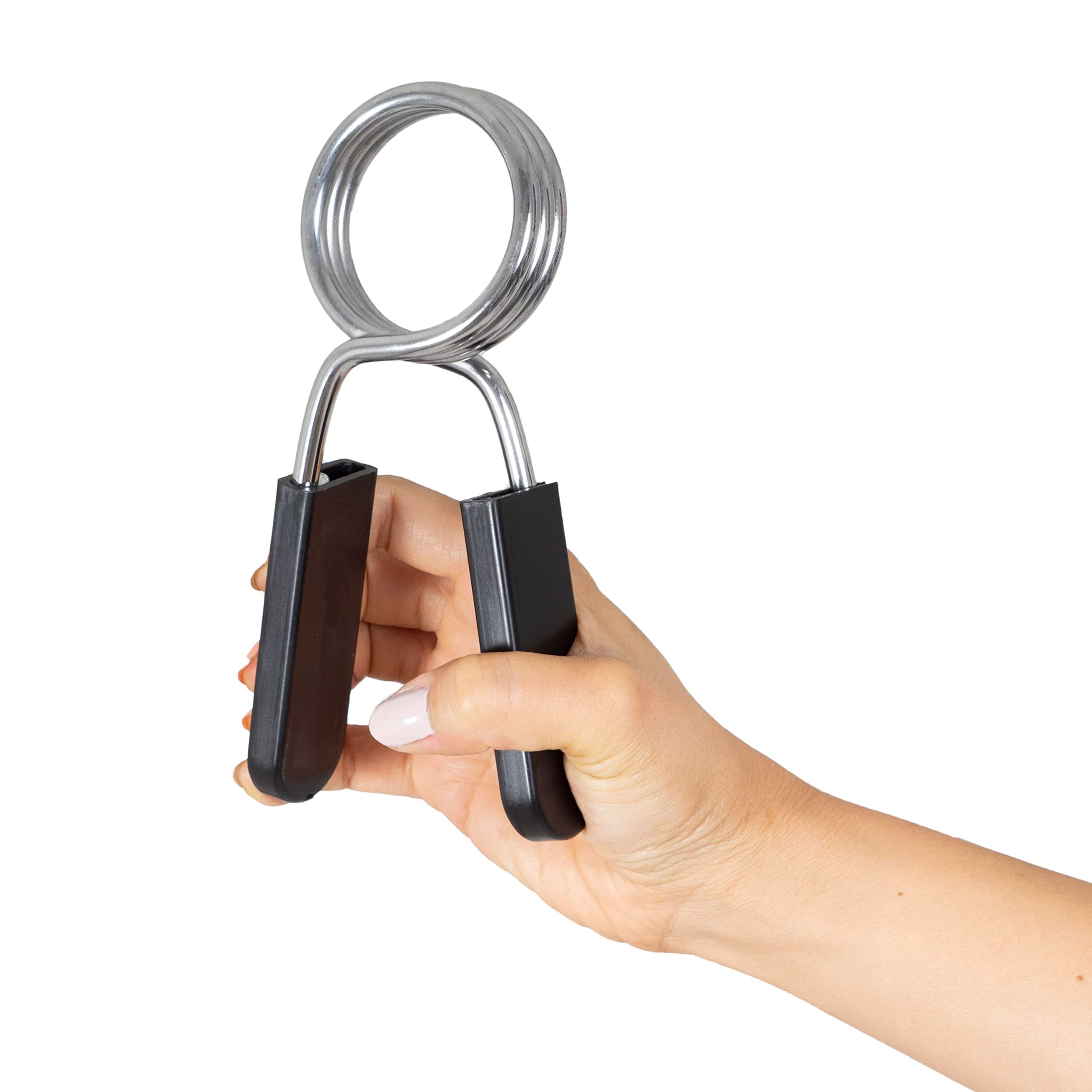 Bar Clips Olympic Barbell Clamps, Olympic Barbell Spring Clip Collar 2-inch Pair with Easy-Grip Handles for Weightlifting, Powerlifting, Crossfit and Strength Training