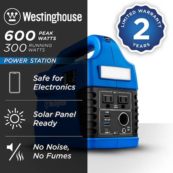 iGen300s 300/600-Watt Lithium-Ion Portable Power Station with Power Inverter, USB Port, Flashlight & Solar Panel Ready