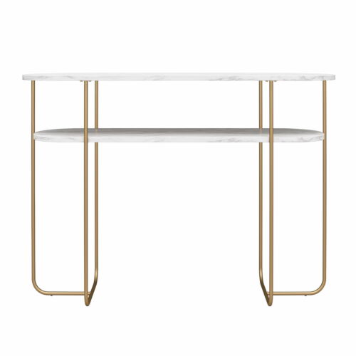 Novogratz Athena Console Table, White Marble