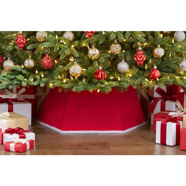 26 in Red Velvet Christmas Tree Collar