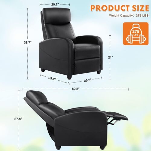 PU Leather Recliner Chair Living Room Massage Single Sofa Home Theater Chairs