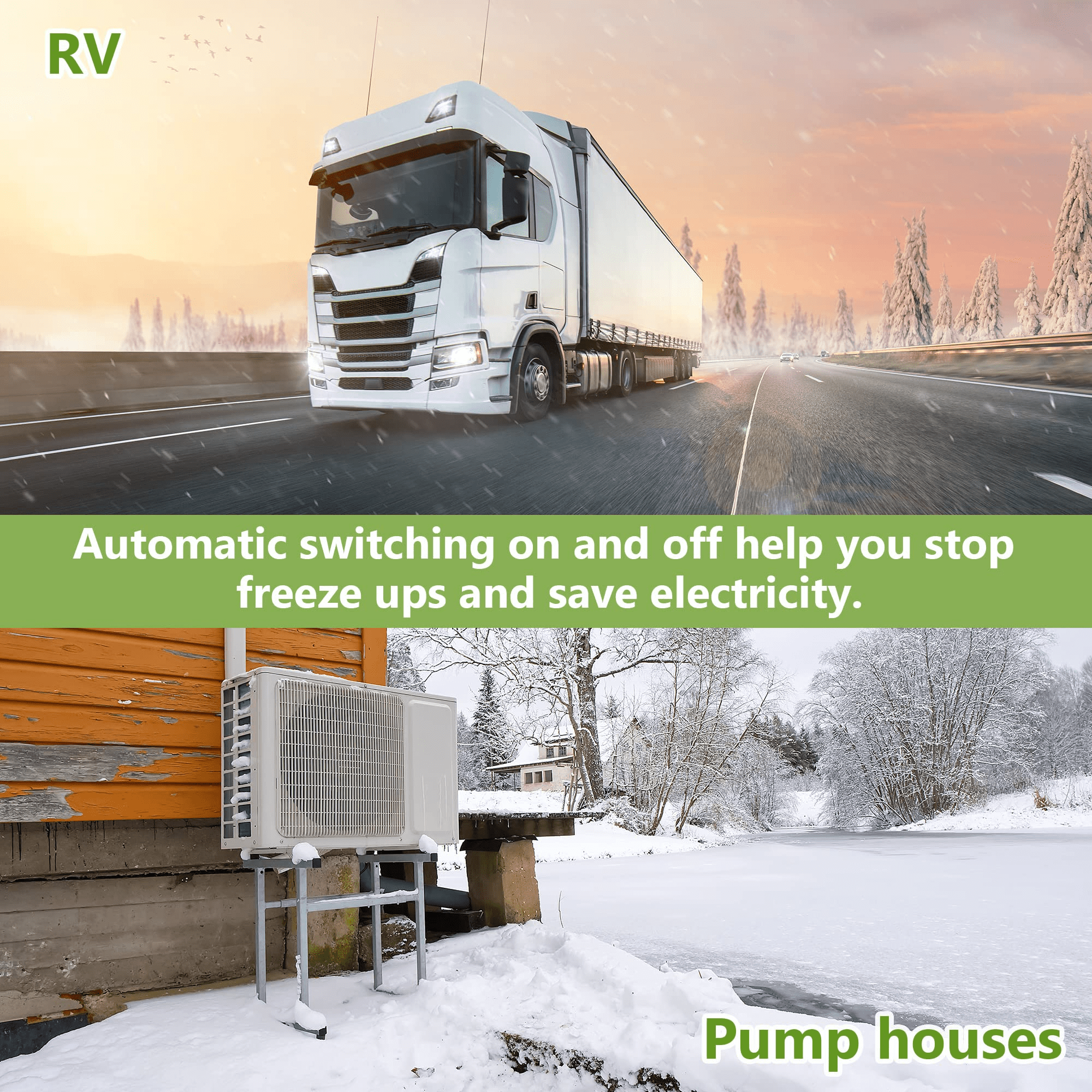 H&G lifestyles Thermostatically Controlled Outlet-On at 37°F/Off at 50°F for Pond De-icers, Farm