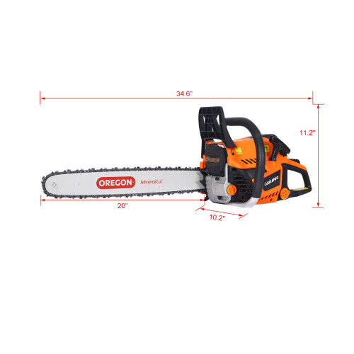 Wood Cutting Chainsaw Gas 20-Inch 52cc 2-Cycle Gas Powered Chain Saw for Trees