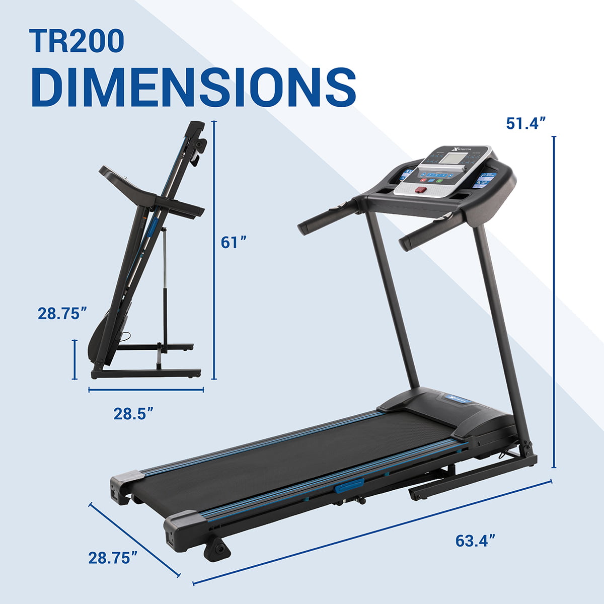 XTERRA Fitness TR200 Folding Treadmill: Xtrasoft Cushioned Deck, 5.5
