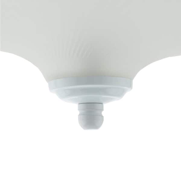 15 in. 3-Light White Flush Mount