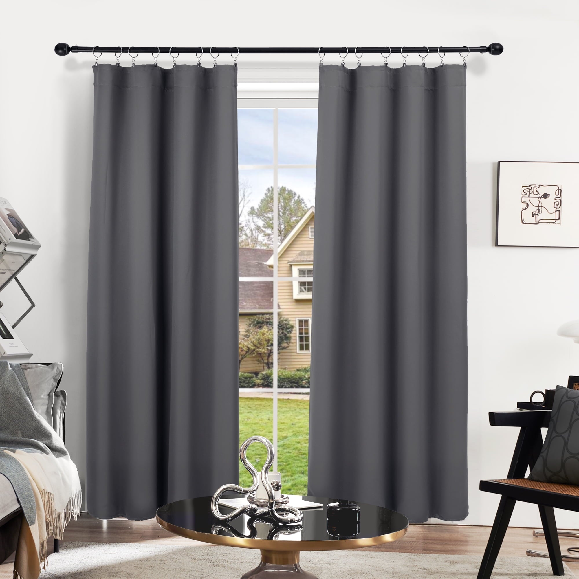 Deconovo Blackout Curtains Rod Pocket Thermal Insulated Curtain Panels for Bedroom 38