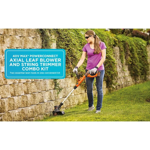 40V MAX Brushless Cordless Battery Powered String Trimmer (1) 2Ah Battery & Charger & Leaf Blower (Tool Only)