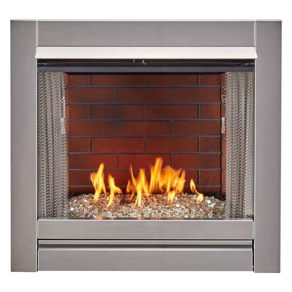 Vintage Red Ceramic 3-Piece Fiber Brick Panel for 450 Series Outdoor Fireplace Insert