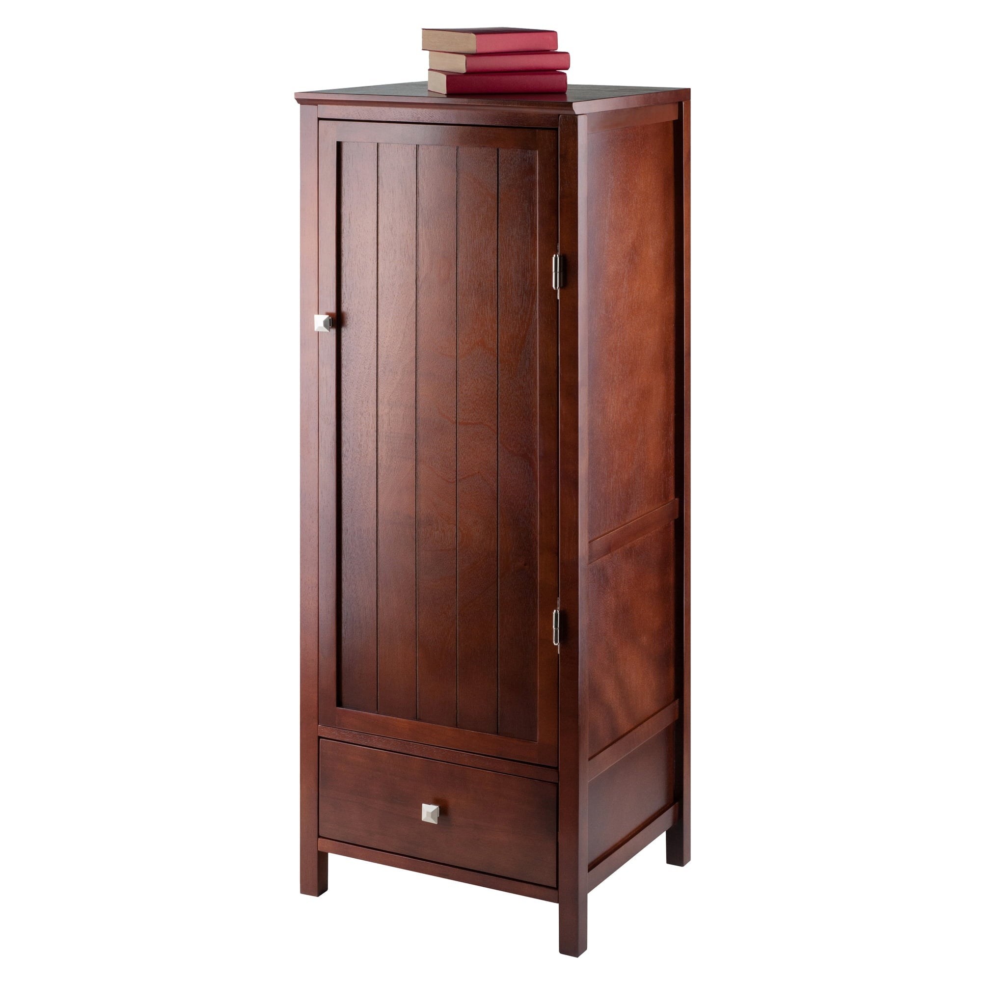 Winsome Wood Brooke Jelly Drawer and Shelves Cupboard, Walnut Finish