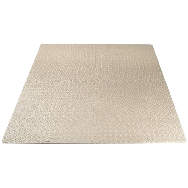 Exercise Puzzle Mat Beige 24 in. x 24 in. x 0.5 in. EVA Foam Interlocking Anti-Fatigue Tile Mat (24 sq. ft.) (6-Pack)