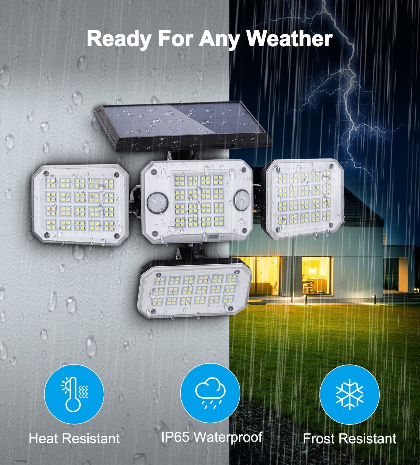 Solar Outdoor Lights, 2Pack Motion Sensor Flood Security Light with Remote Control for Outside Garage Yard