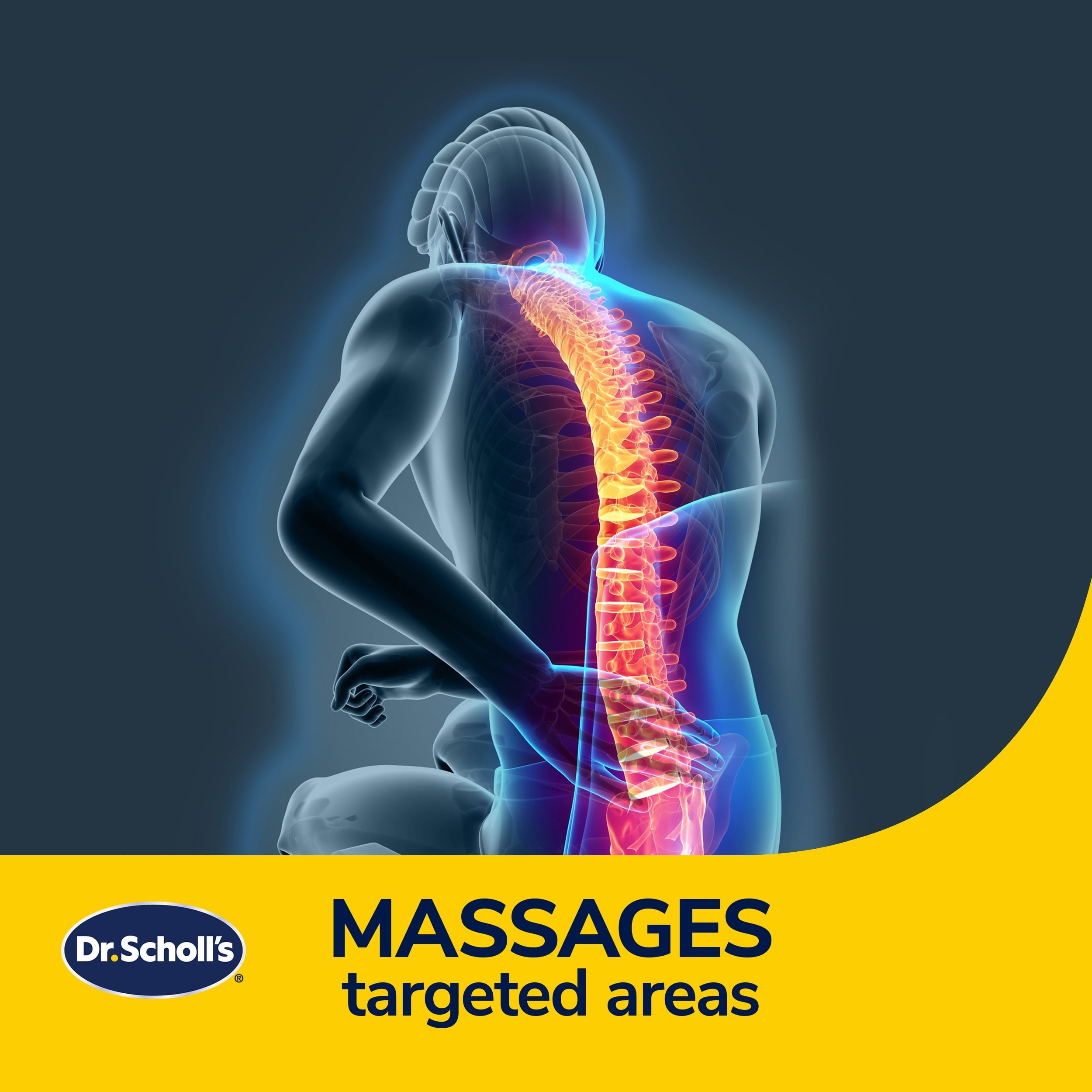 Dr. Scholl’s Black Massaging Gel Lumbar Seat Cushion, 46101WDI, 2.38 lb