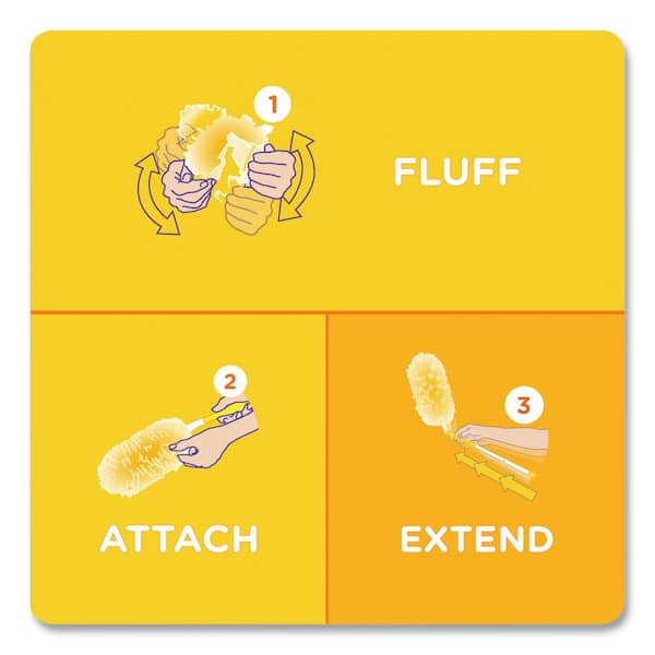 Heavy-Duty Microfiber Duster Starter Kit, Handle Extends to 3 ft. 1-Handle with 12 Duster Refills