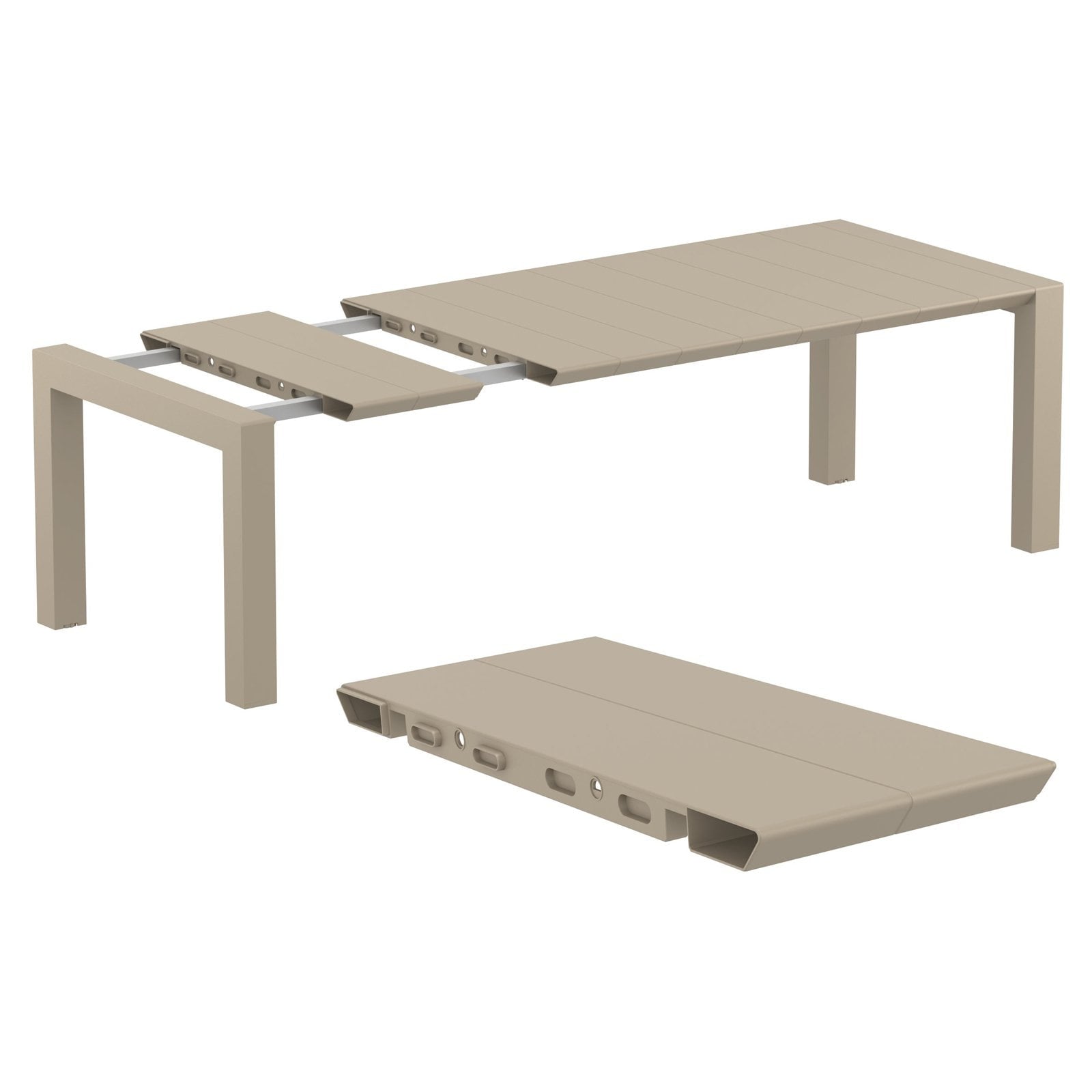 Compamia Vegas 70-86 in. Extendable Polypropylene Patio Dining Table