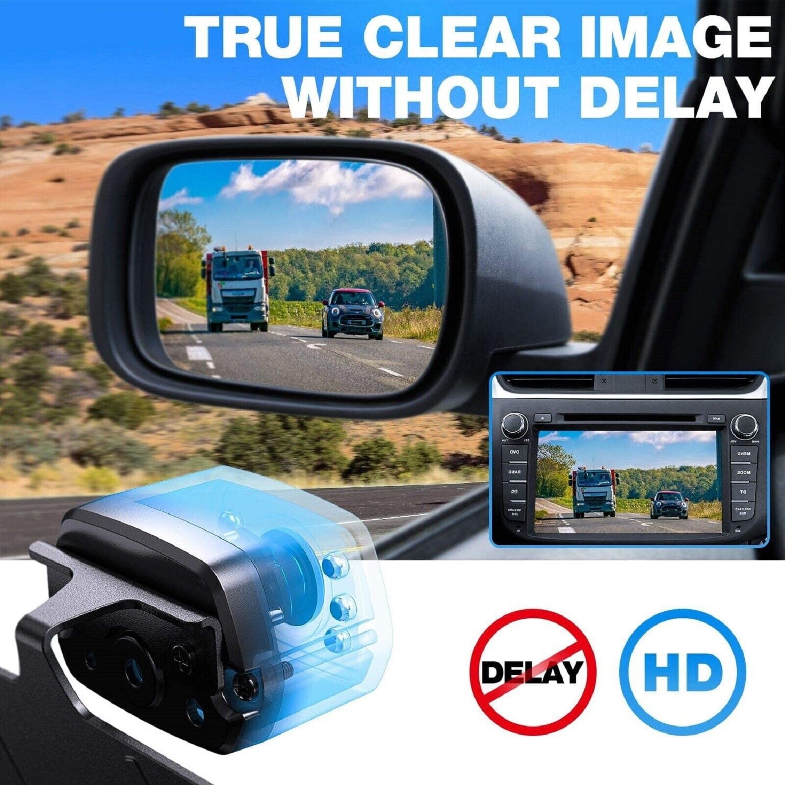 ZEROXCLUB B2 Car Backup Camera, License Plate Reverse Camera with Night Vision HD Rear View Parking Camera for Car Truck Pickup SUV Trailer 149° Wide View IP69 Waterproof