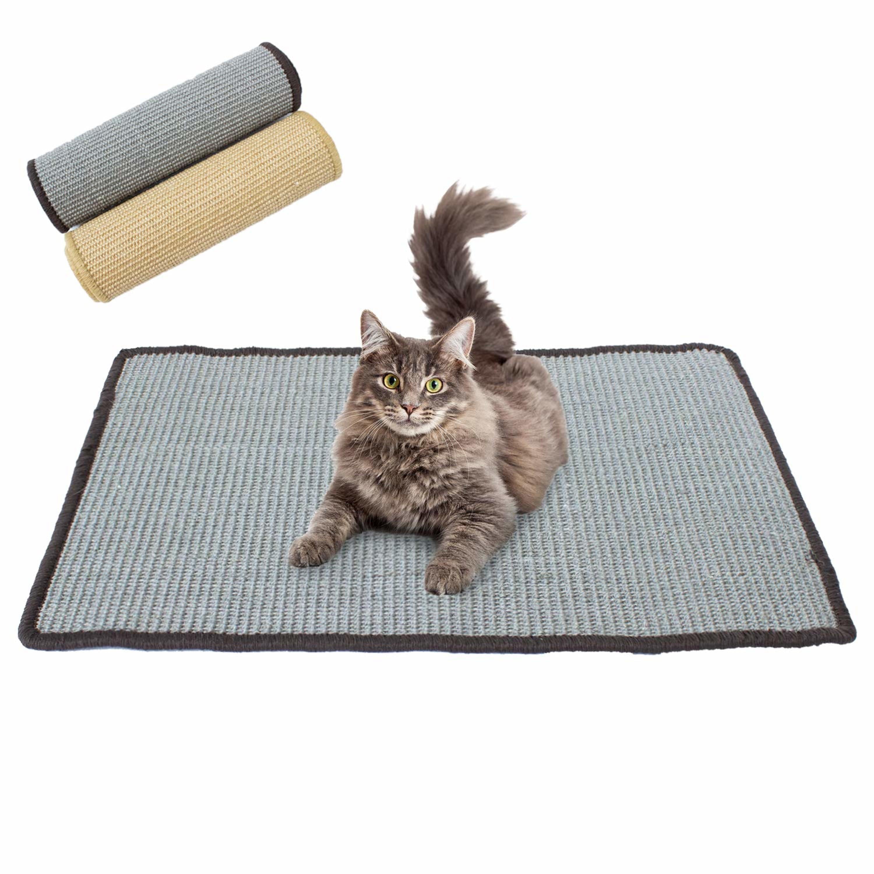 Downtown Pet Supply - Cat Scratcher - Sisal Rope Cat Scratching Pad with Non-Slip Mat - Cat Supplies for Indoor Cats - Sisal Cat Scratcher Grey - Standard - 24 x 16 in
