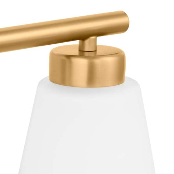 Eastburn 22 in. 3-Light Gold Vanity Light with Frosted Glass Shades