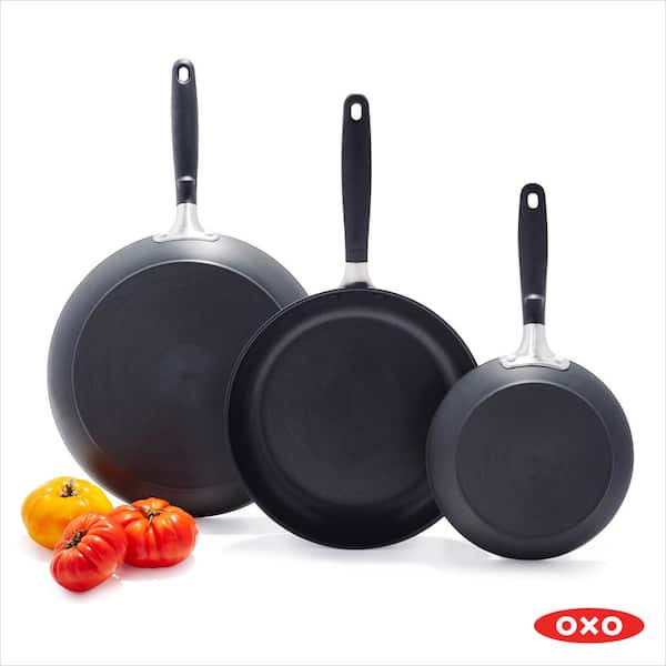 Good Grips Nonstick 3-Piece Hard-Anodized Aluminum Frying Pan Set