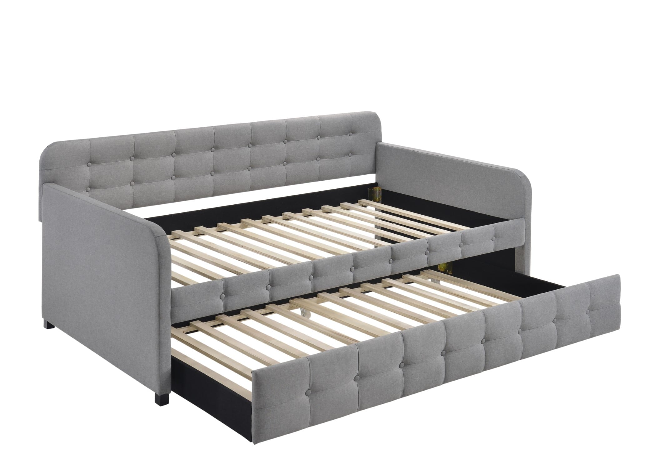 HMD Fulham Upholstered Twin Daybed with Trundle, Gray