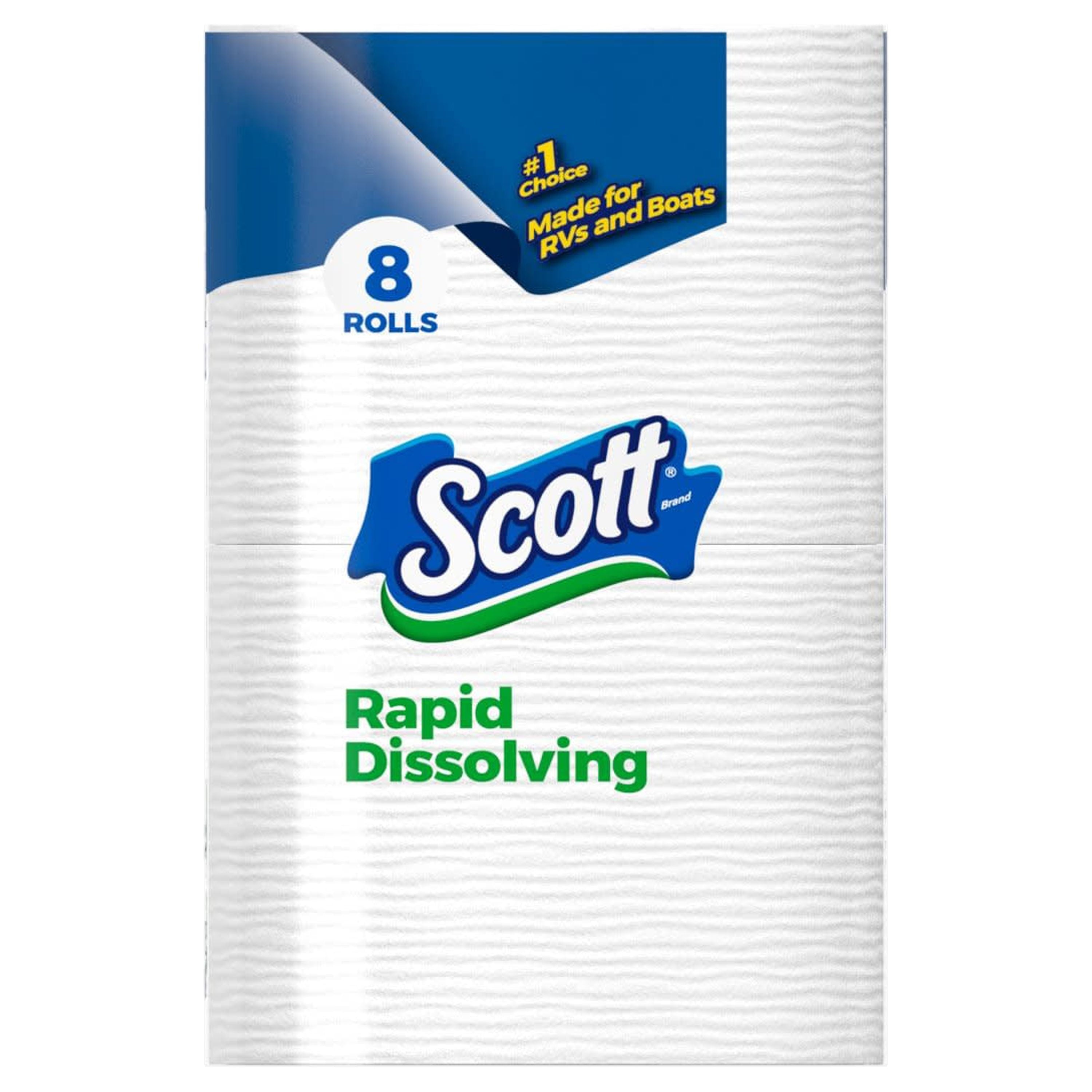 Scott Rapid-Dissolving Toilet Paper, 8 Double Rolls, 231 Sheets Per Roll (1,848 Total)