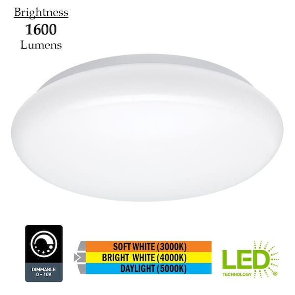 16 in. Color Selectable LED Low Profile Flush Mount Ceiling Light 1600 Lumens 120-277V Dimmable (4-Pack)