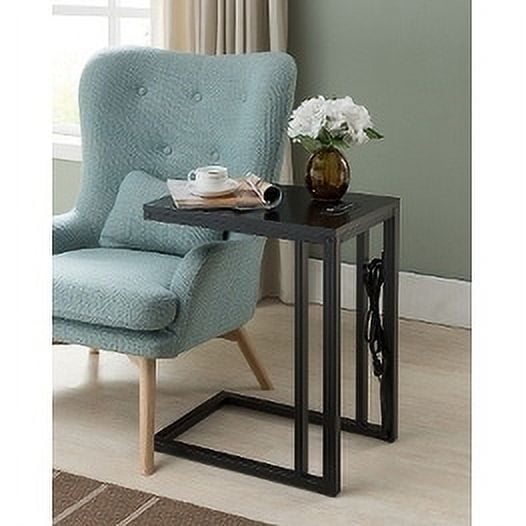 Soho C-table with Charging Station in Black