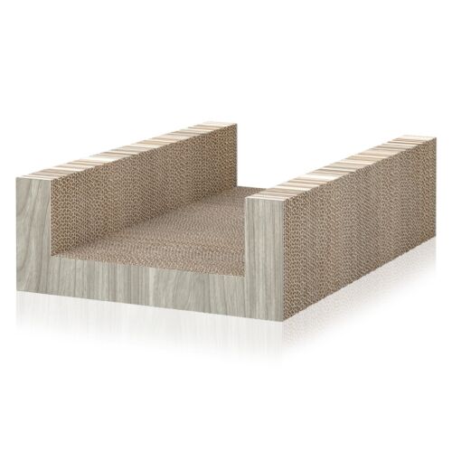 WAY BASICS Premium Cat Scratcher U-Shaped Scratch Pad Lounge Bed