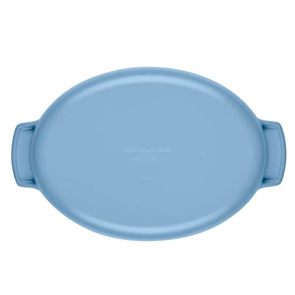 Enameled Cast Iron, 2.5 qz. Oval Cast Iron Au Gratin Roasting Pan, 2.5 qz., Blue Velvet
