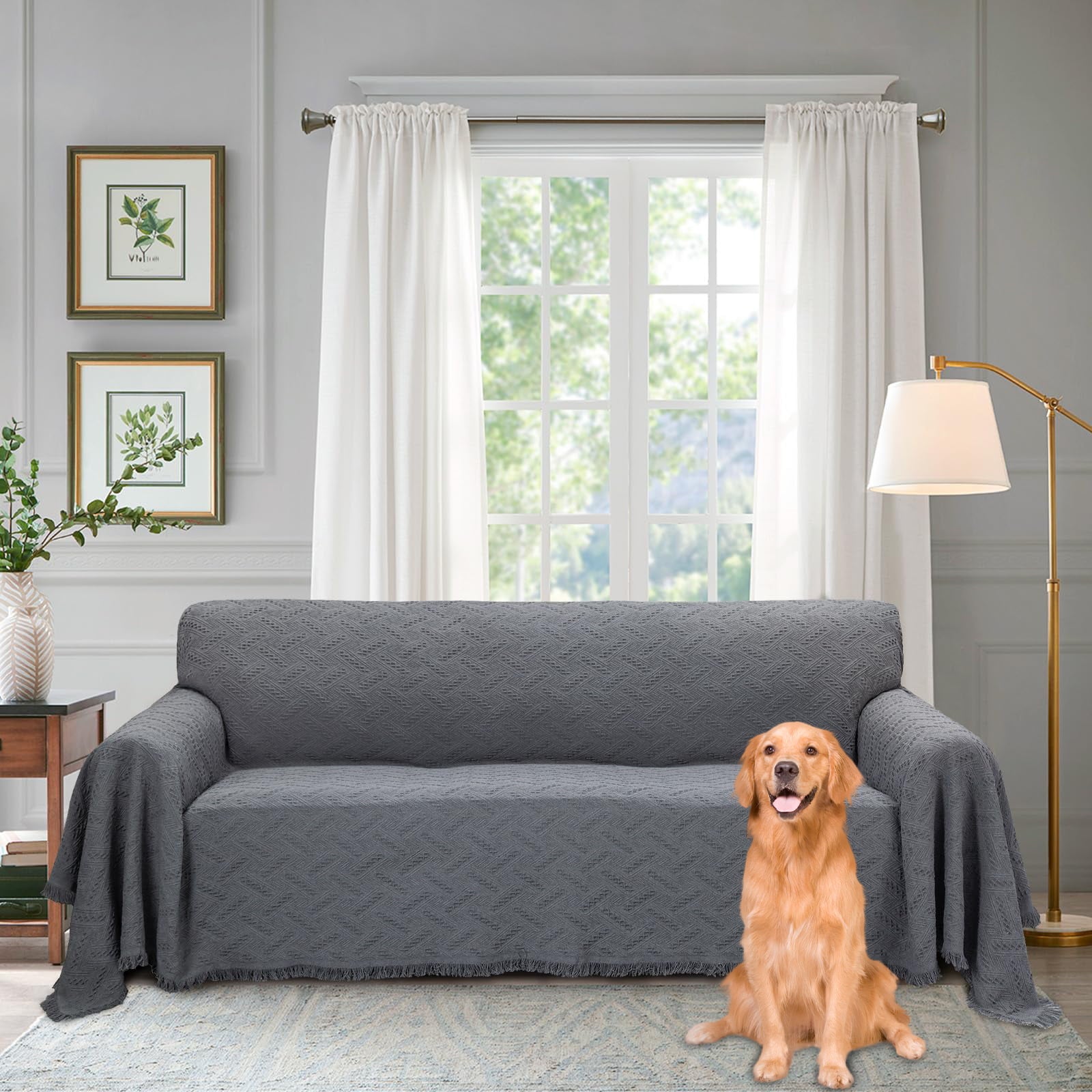 Sanmadrola Sofa Cover, Couch Covers for 3 Cushion Couch Sofa, Sectional Couch Covers for L Shaped Couch Cover, Living Room Sofa Throws Sofa Slipcovers for Pets, Kids (71