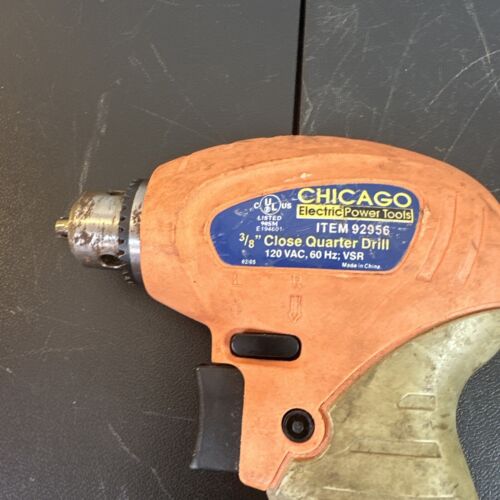 3/8" CLOSE QUARTERS ELECTRIC ANGLE DRILL CHICAGO ELECTRIC POWER TOOL NO CHUCK