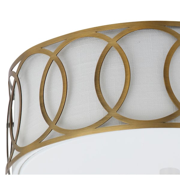 Aria 2-Light 12.25 in. Metal LED Flush Mount, Brass Gold