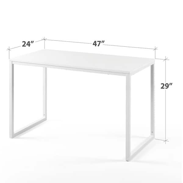 24 in. Rectangular White Computer Desk